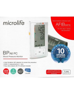 Microlife BP A6 PC - Αυτόματο Πιεσόμετρο Μπράτσου Με Τεχνολογία Ανίχνευσης Κολπικής Μαρμαρυγής