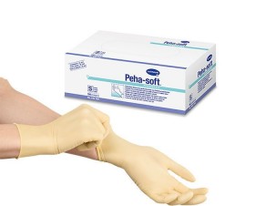 Peha-soft γάντια λάτεξ μίας χρήσης, χωρίς πούδρα, συσκευασία 100 τεμαχίων 