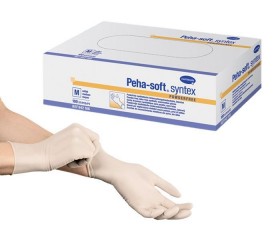 Peha-soft® syntex γάντια μίας χρήσης χώρις λάτεξ, χωρίς πούδρα, συσκευασία 100 τεμαχίων 